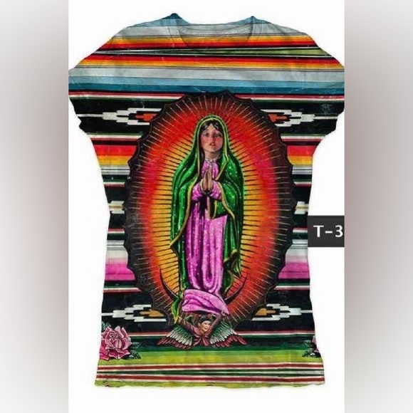 Lady Of Guadalupe Printed T-Shirt - Picture 1 of 3